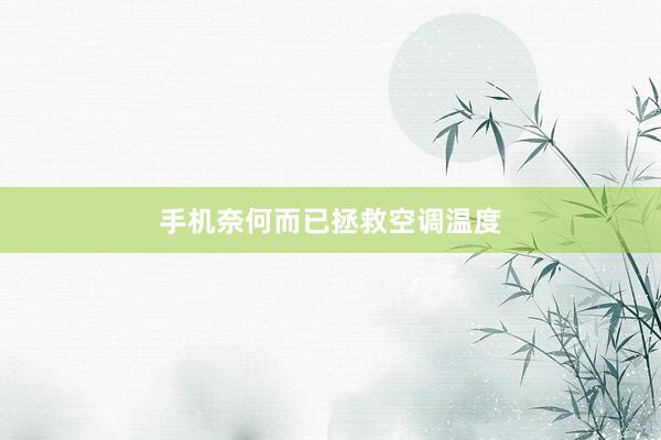 手机奈何而已拯救空调温度